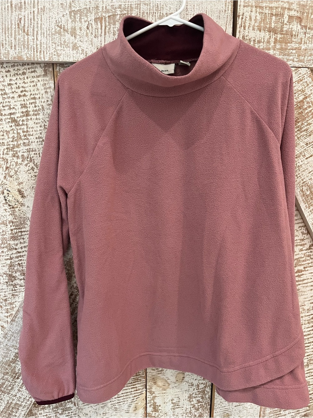 LL Bean Women's Mauve Mock Neck Fleece Top size 1X